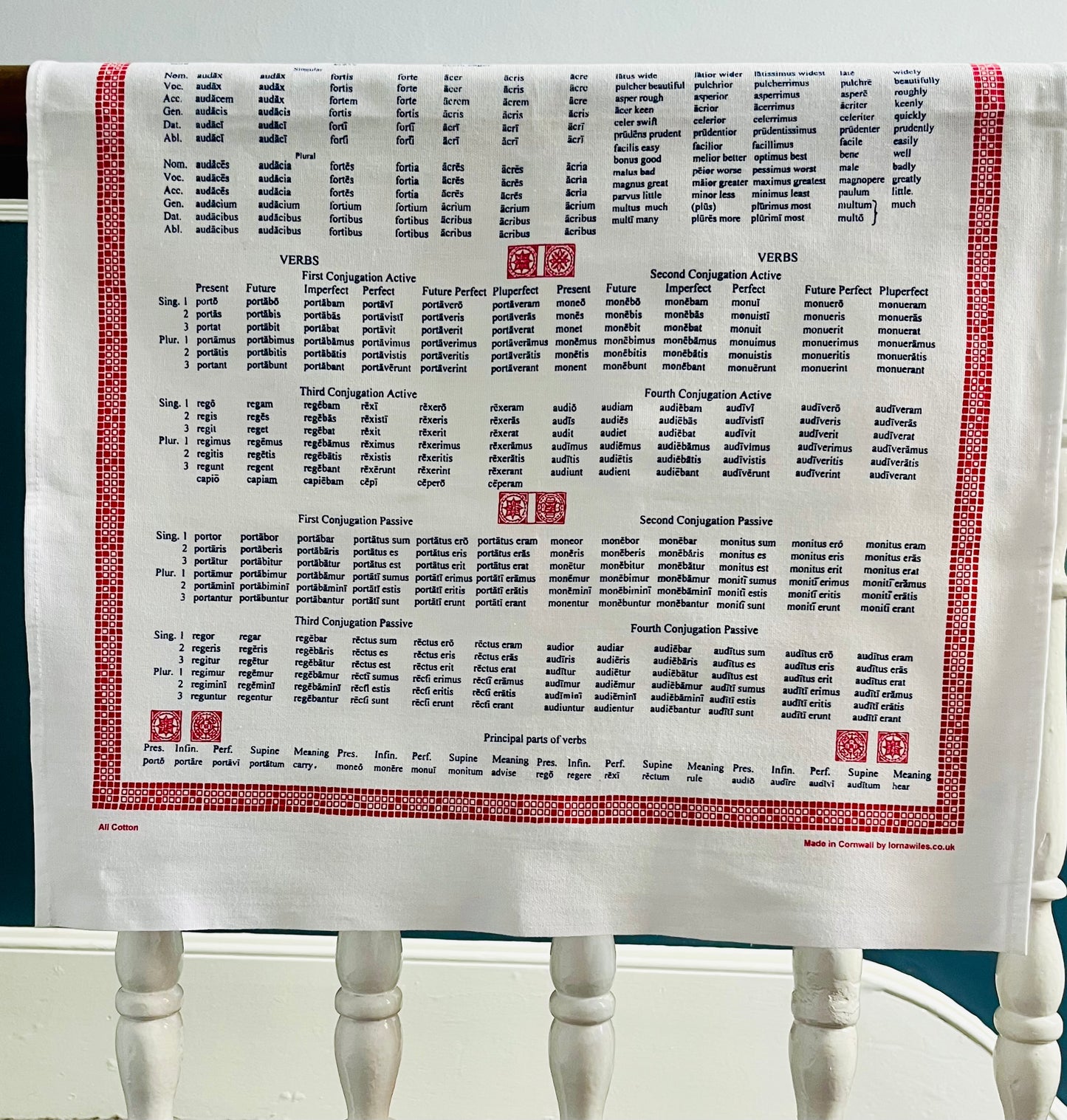 Latin grammar tea towel
