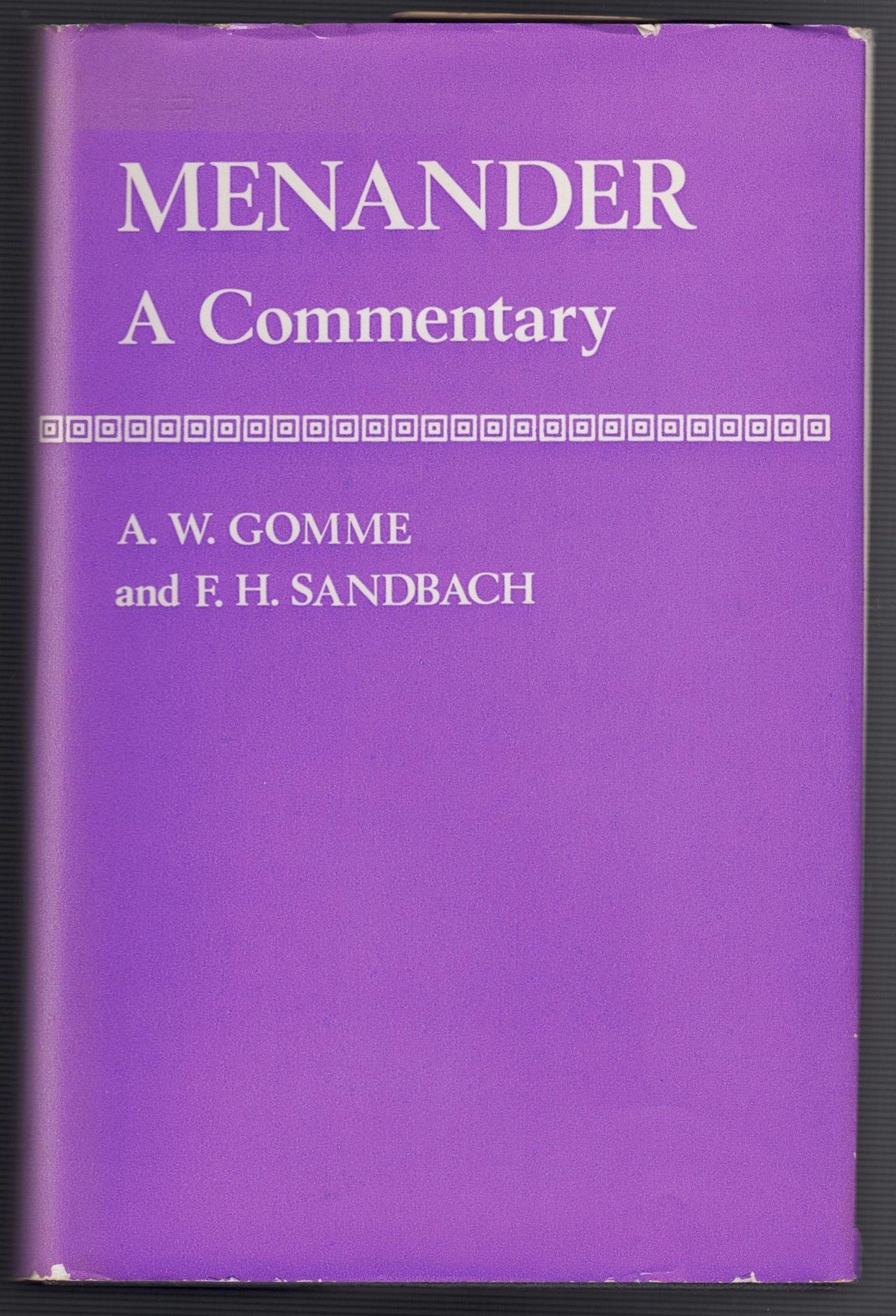 Menander A Commentary