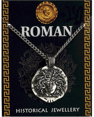 Roman Medusa Pendant - Pewter