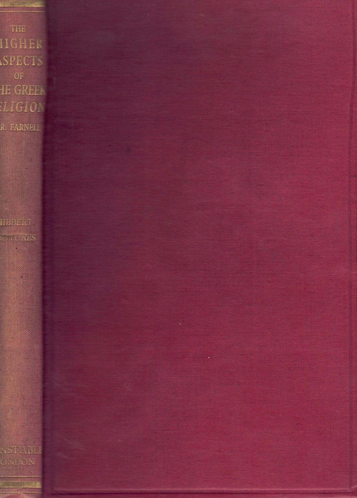 The Higher Aspects of the Greek Religion